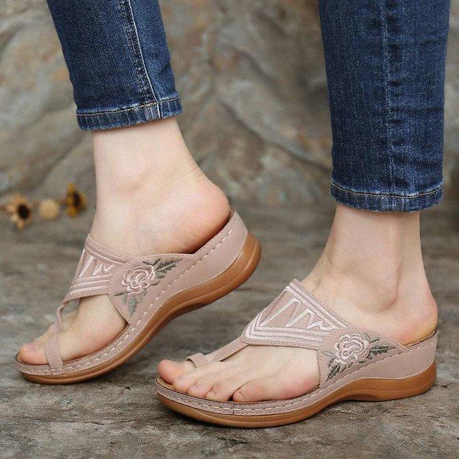 Embroidery Orthopedic Comfy Flip Flop Sandals（NOW 50% OFF）