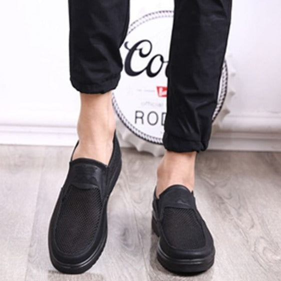 Zapatos Hombre Casual de Verano 24 H Cómodos de Vestir Flexibles Piel estilo Mocasin Negros