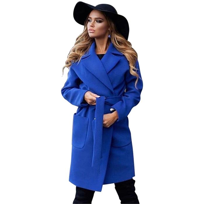 Florydays ABRIGOS S1 Azul real / S Abrigo Invierno Mujer Largo Con Bolsillos