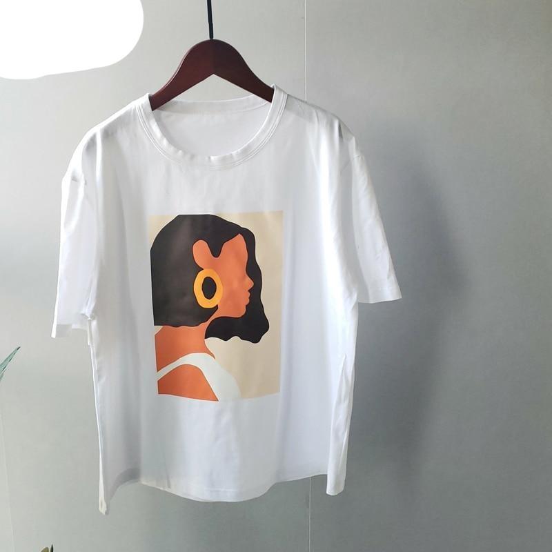 Florydays Camisetas S2 Blanco / One Size Camisetas Con Personajes Estampados De Algodon