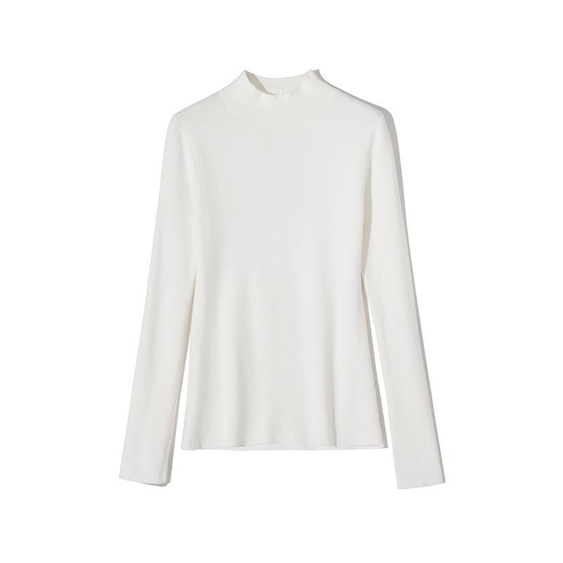 Florydays Jerseys/Sudaderas S2 Blanco / Talla Única Suéter para Mujer de Otoño de Cachemira Liso Manga Larga