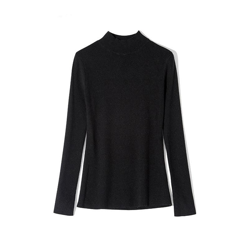 Florydays Jerseys/Sudaderas S2 Negro / Talla Única Suéter para Mujer de Otoño de Cachemira Liso Manga Larga